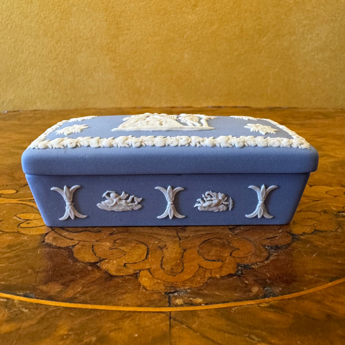 Wedgwood Blue Jasperware Rectangular Trinket Box