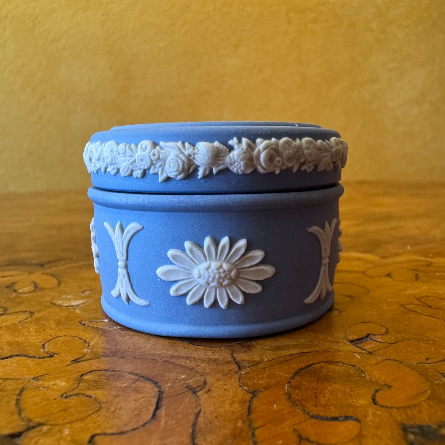 Wedgwood Blue Jasperware Round Box 