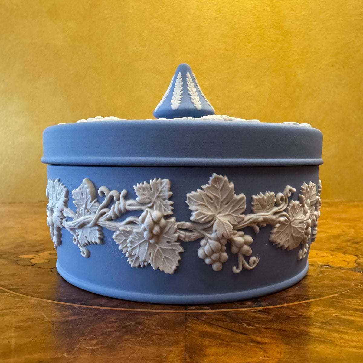 Wedgwood Blue Jasperware Round Trinket 