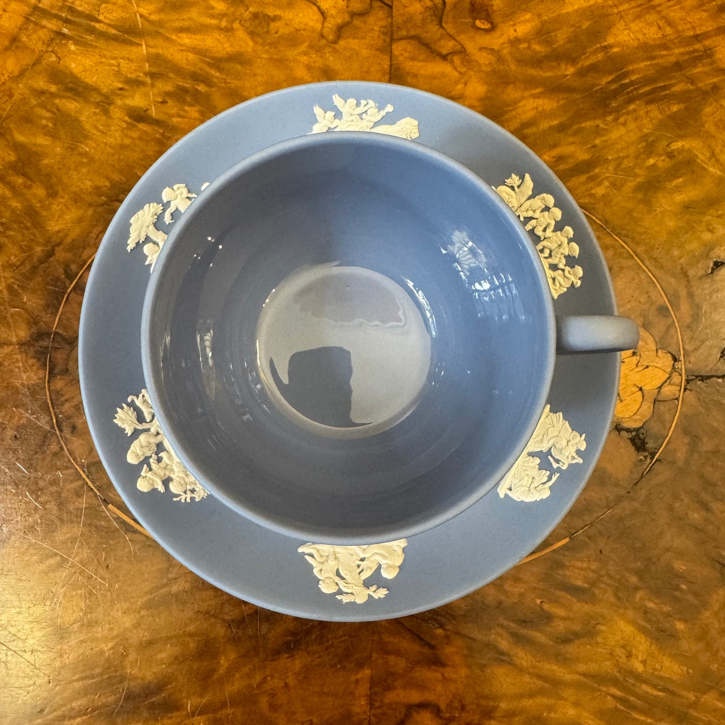 Wedgwood Blue Jasperware Saucer & Cup