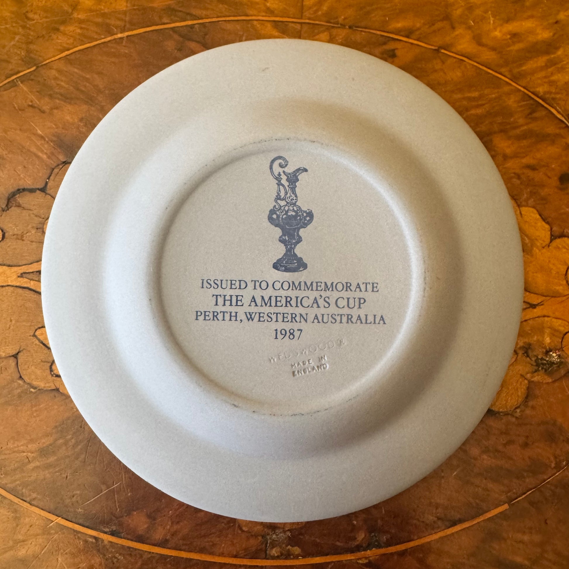 Wedgwood Blue Jasperware The America's Cup Perth WA 1987 Plate 