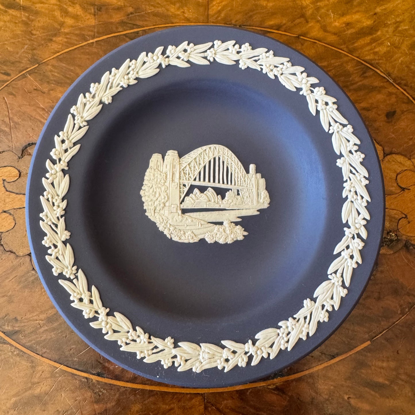 Wedgwood Blue Portland Jasperware Sydney Harbour Bridge Small Plate 