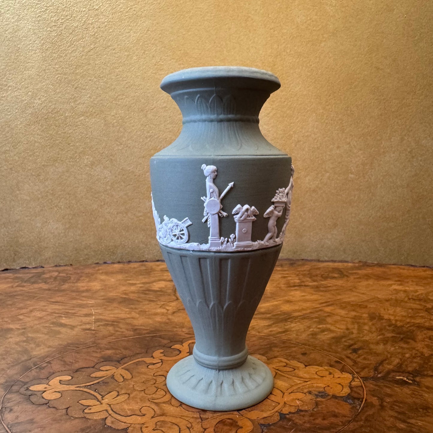  Wedgwood Green Jasperware Vase 