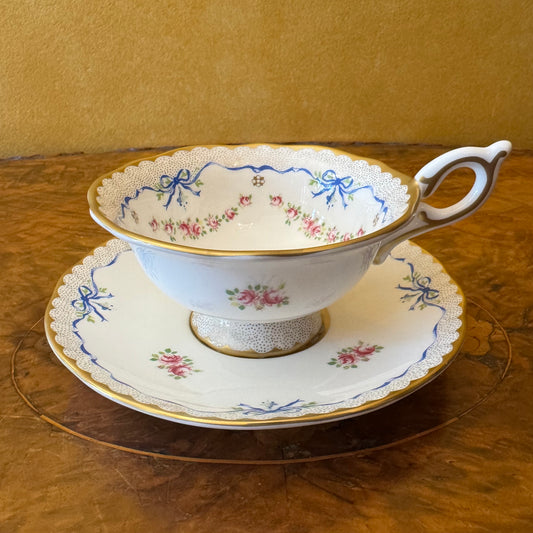Wedgwood Harlequin Ribbon And Roses Tea Cup & Saucer 