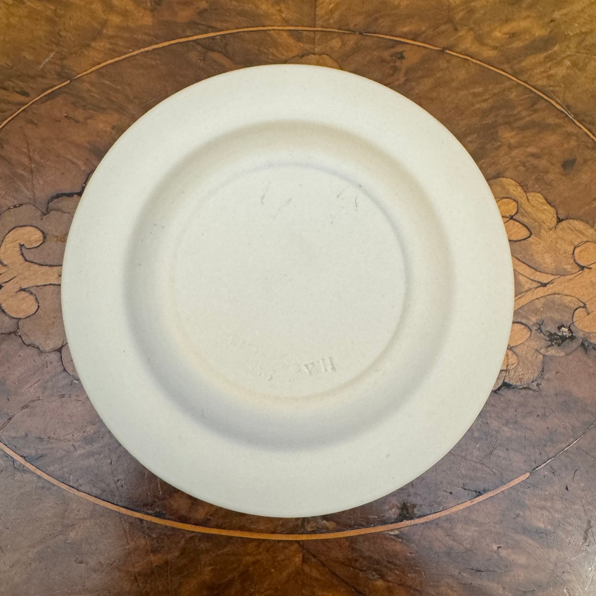 Wedgwood Japerware White With Blue Embossed Design Trinket Dish 