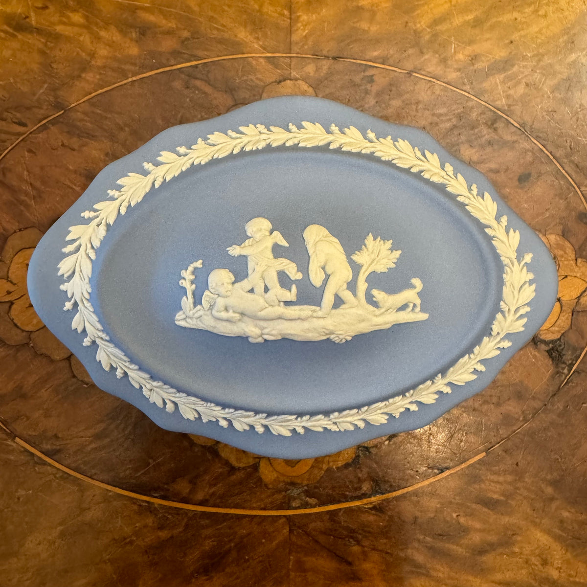 Wedgwood Jasperware Blue Cherubs Trinket Box 