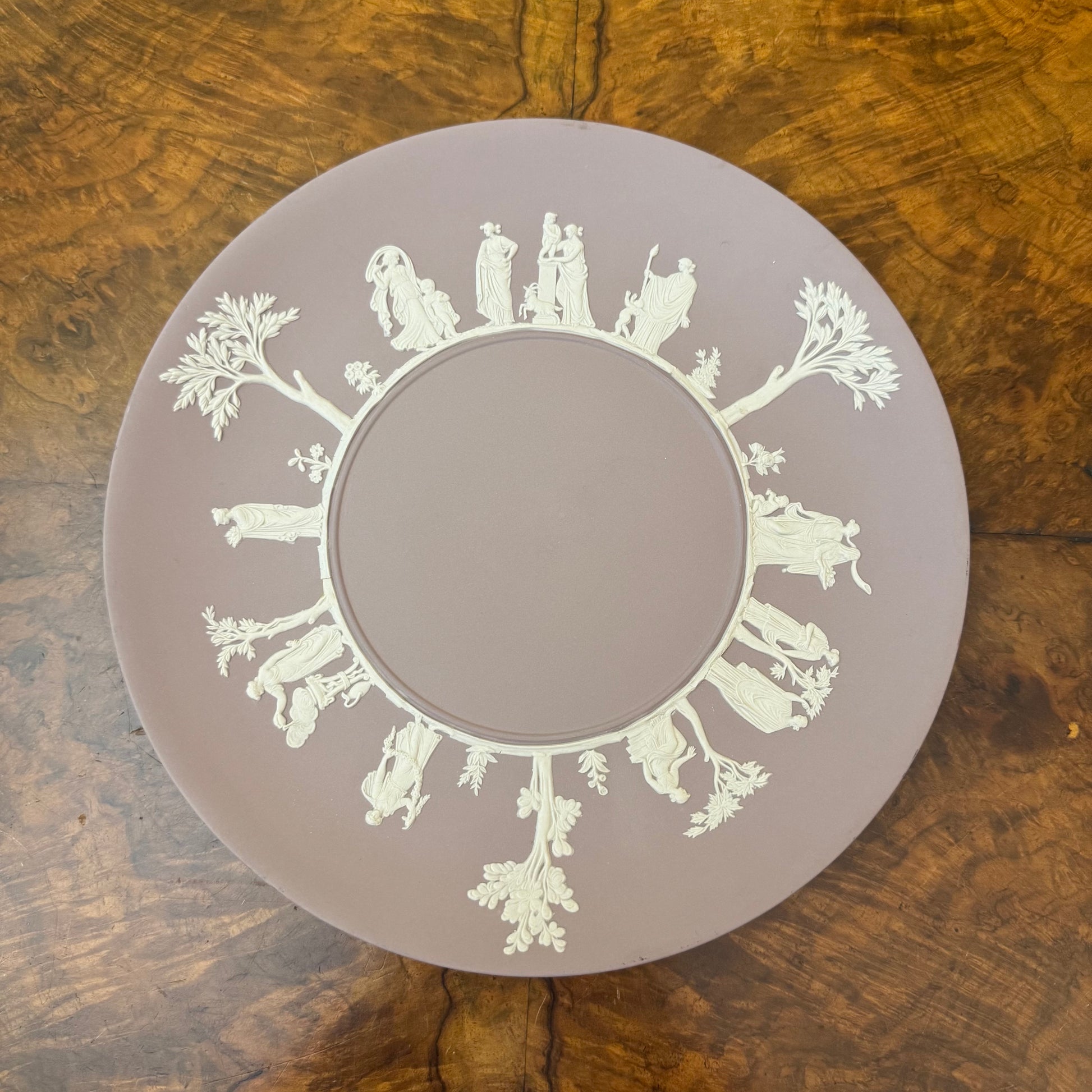 Wedgwood Lilac Jasperware Allegorical Sprigging Cake Plate 