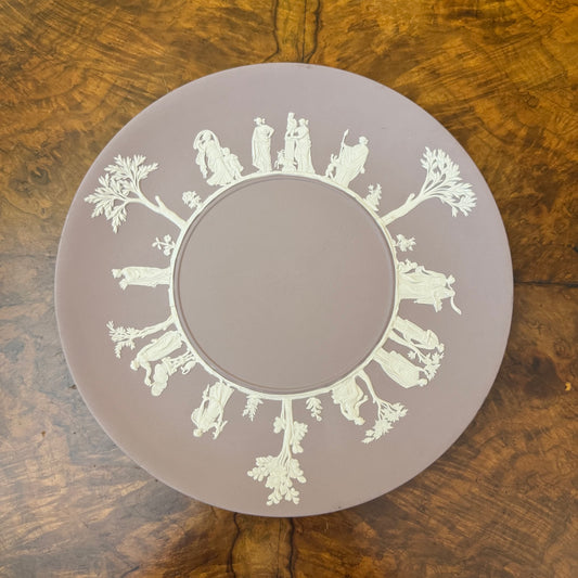 Wedgwood Lilac Jasperware Allegorical Sprigging Cake Plate 