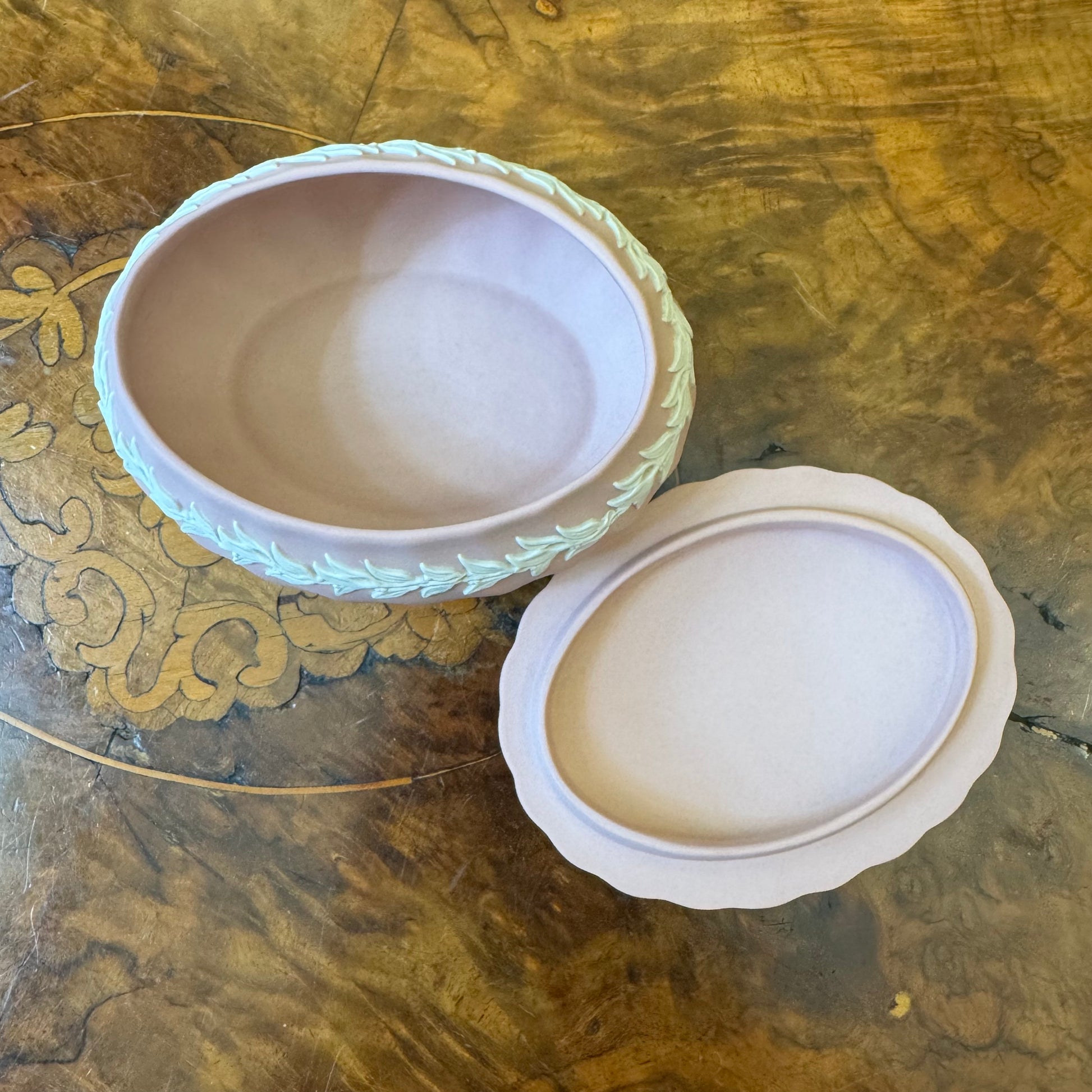 Wedgwood Pink Jasperware Dancing Hours Box Trinket 