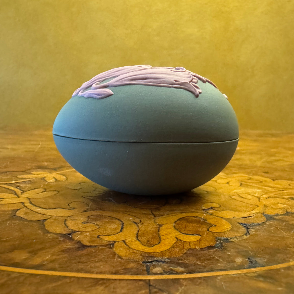 Wedgwood Sage Pink Egg Shaped Trinket 