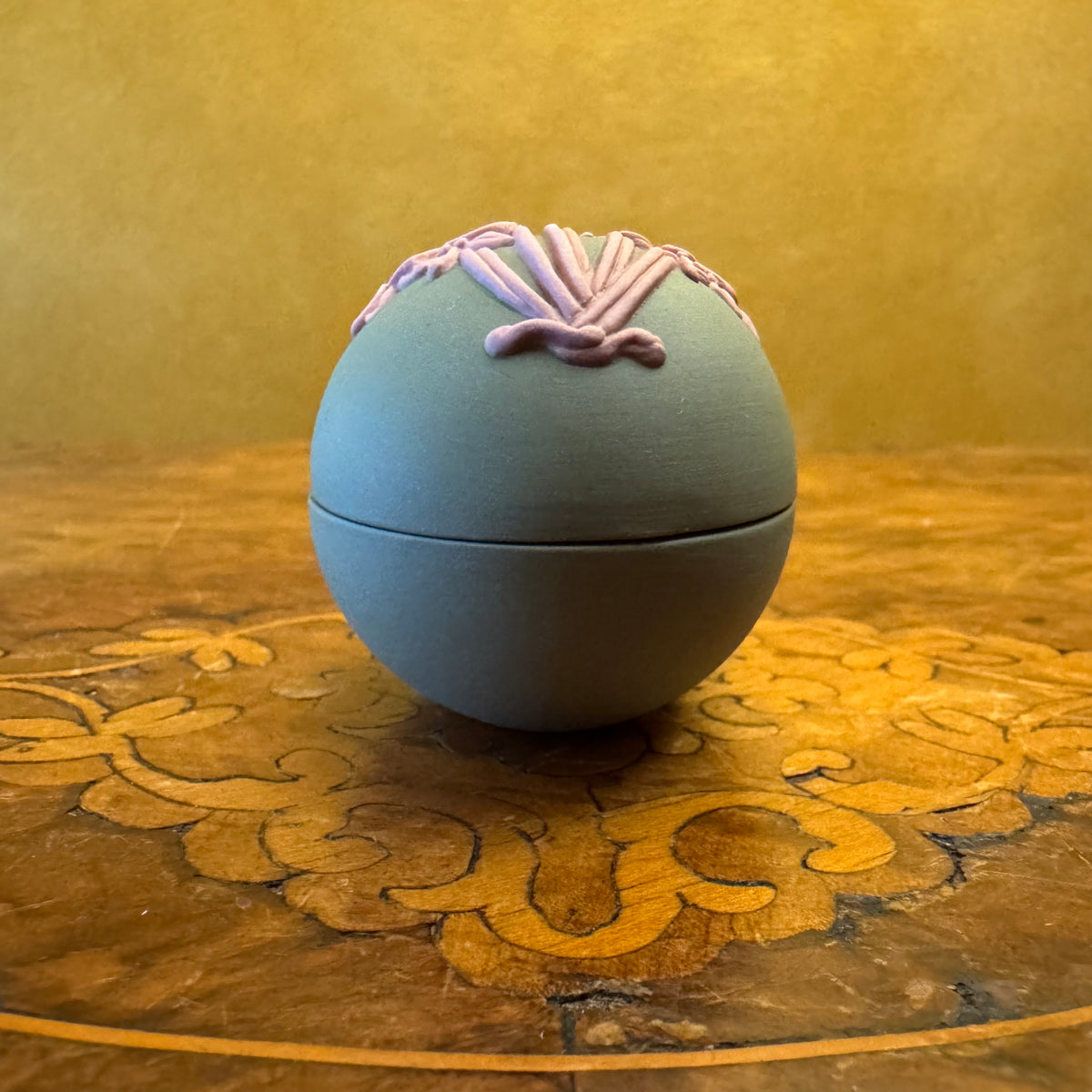 Wedgwood Sage Pink Egg Shaped Trinket Box 