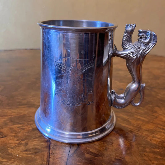 Wentworth Pewter Lion Handle Pint Mug