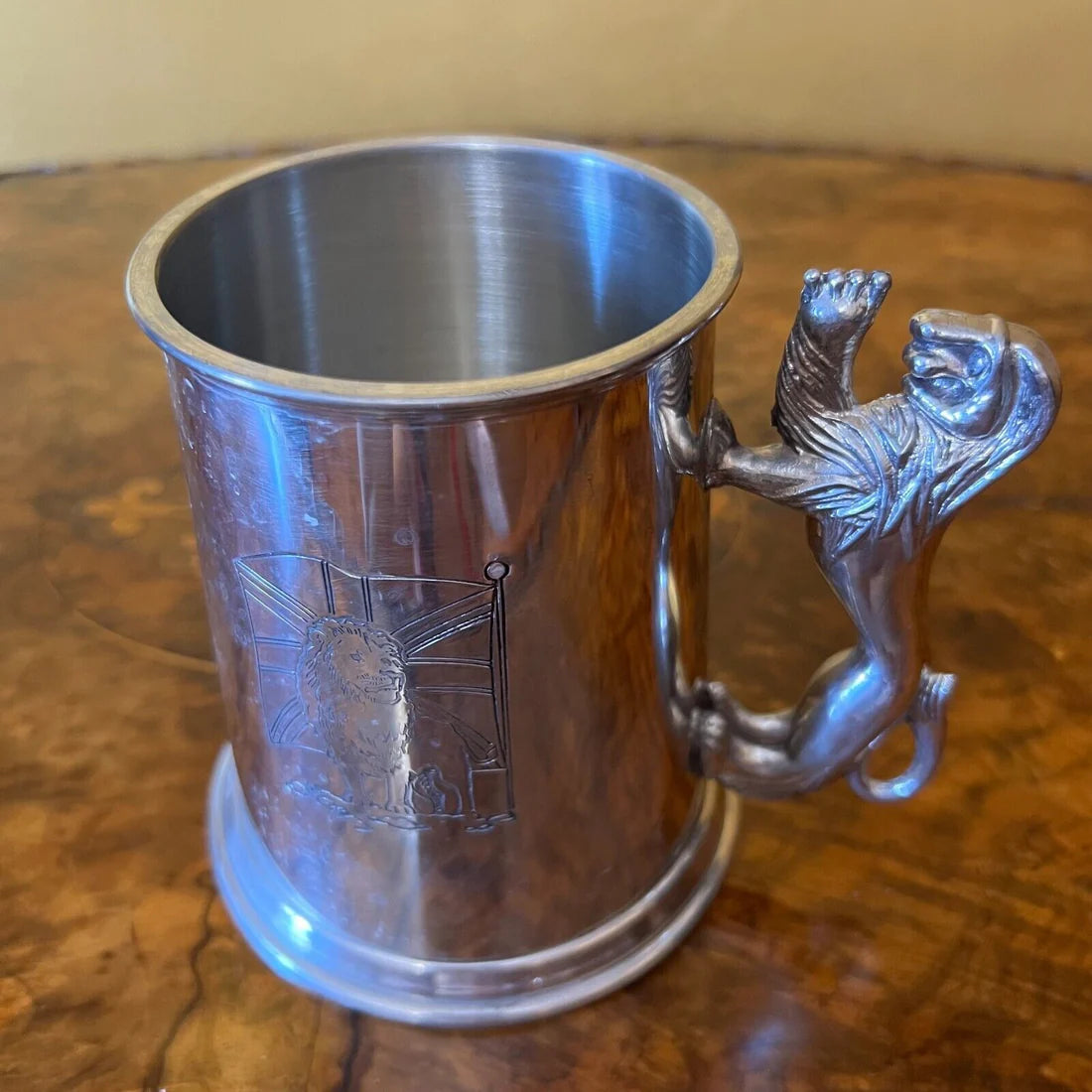 Wentworth Pewter Lion Handle Pint Mug