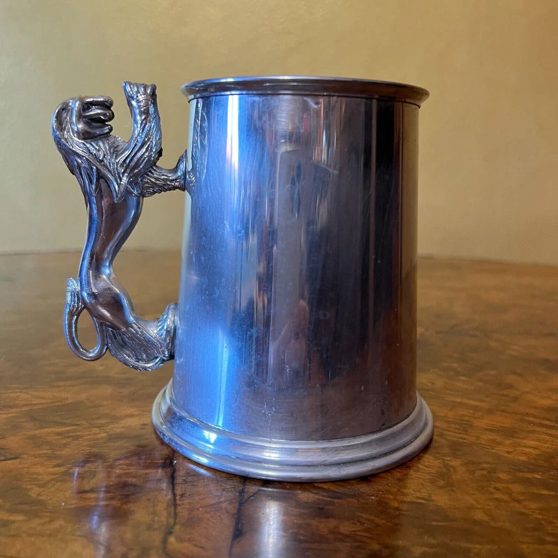 Wentworth Pewter Lion Handle Pint Mug