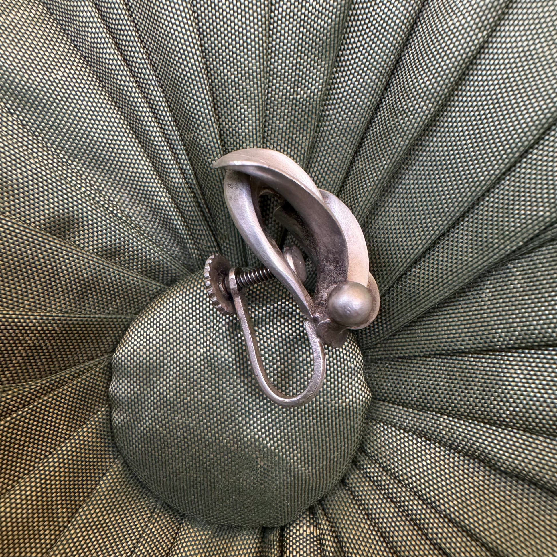West German Metal Screw On Earring 