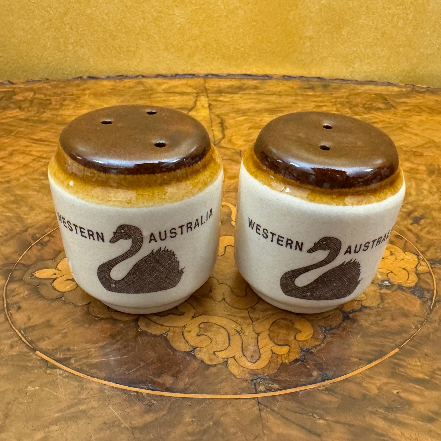 Western Australia Swan Print Salt & Pepper Shakers 