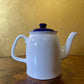 Vintage White & Blue Check Embossed Teapot