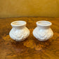 Vintage White Ceramic Miniature Bud Vase Pair