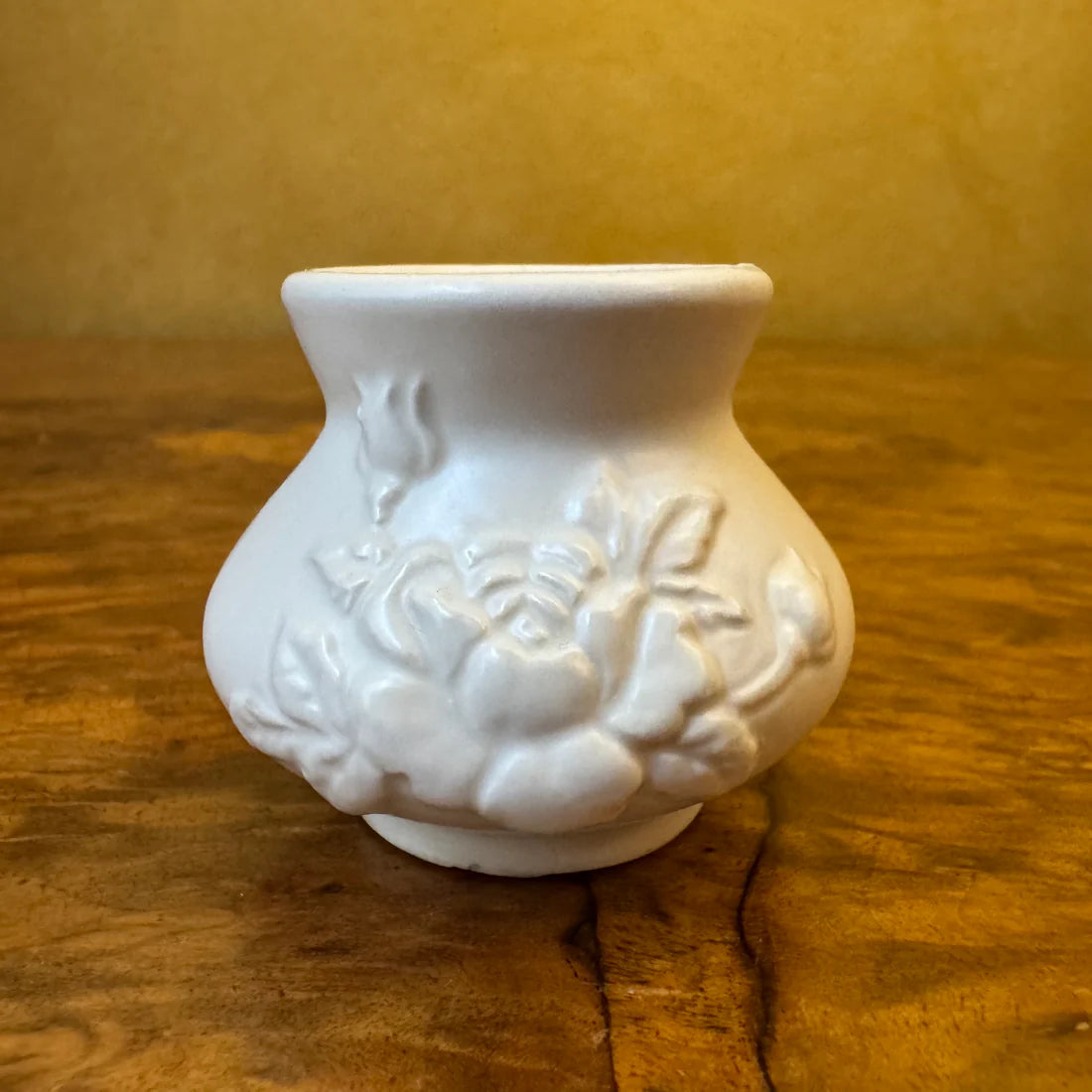 Vintage White Ceramic Miniature Bud Vase Pair