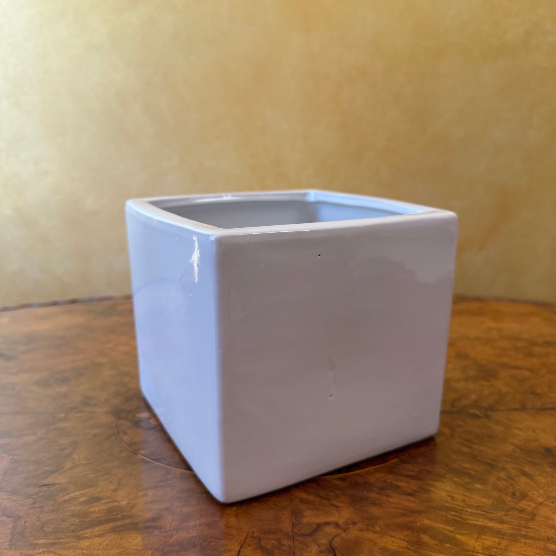 White Ceramic Square Pot Planter 