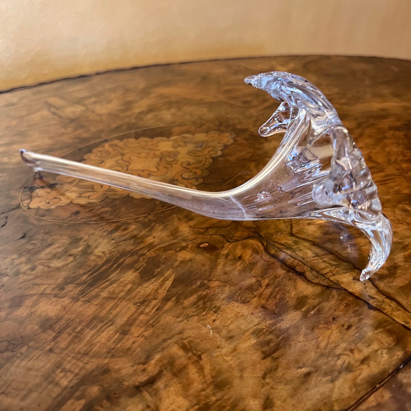 White Hand Blown Glass Lily Shape Vase