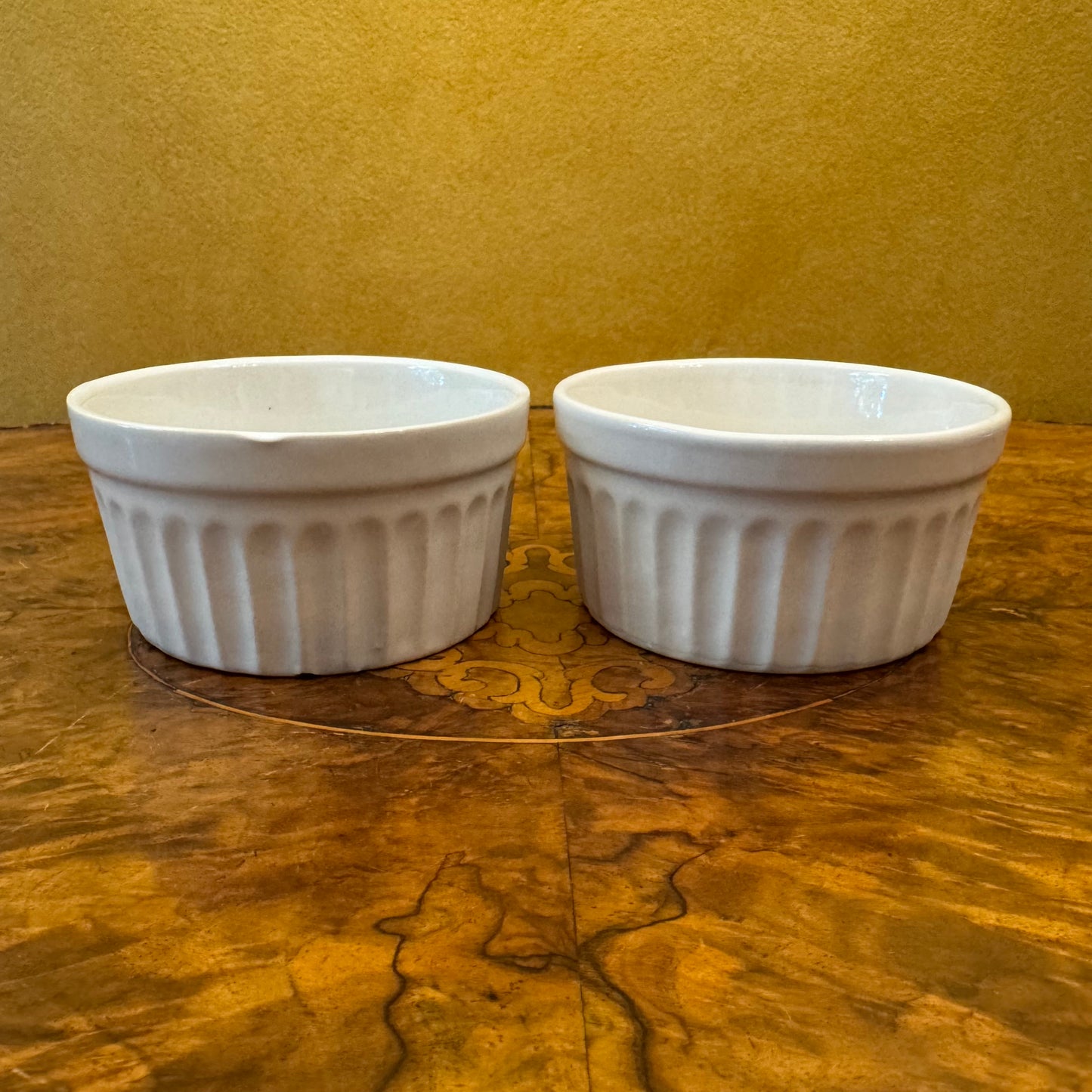 White Ramekin Bowls Pair 