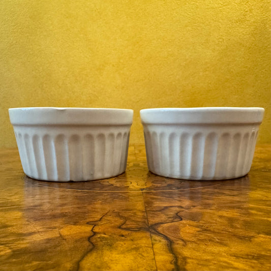 White Ramekin Bowls Pair 