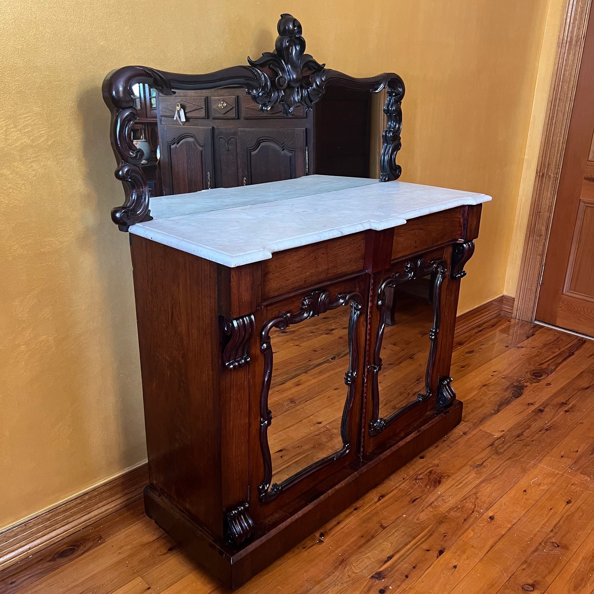 William IV Rosewood Mirror Chiffonier Sideboard 