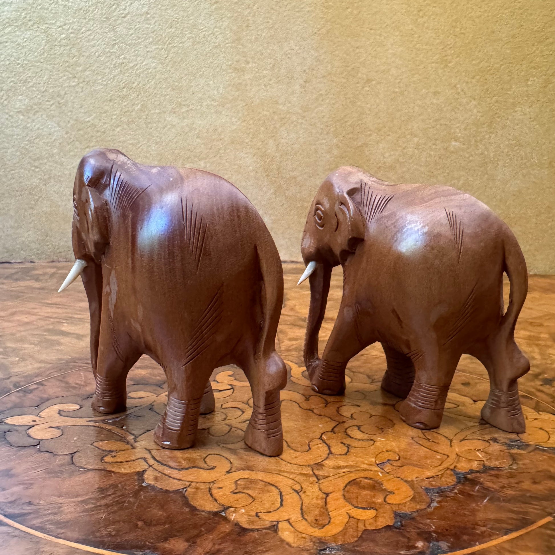 Wooden Elephant Figurine