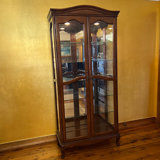 Wooden Glass Tall Display Cupboard