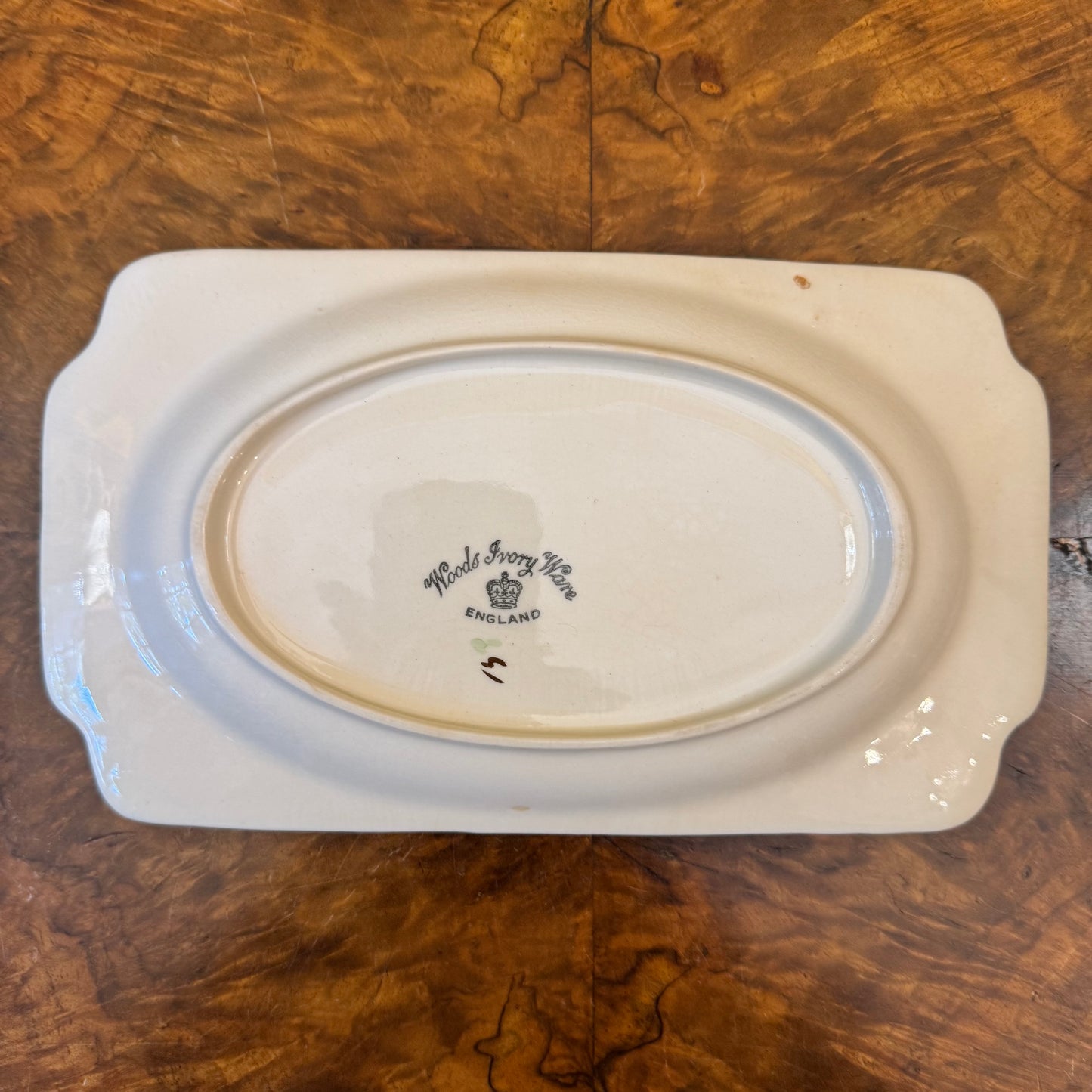 Woods Ivory Ware Carnation Print Rectangle Platter Tray 