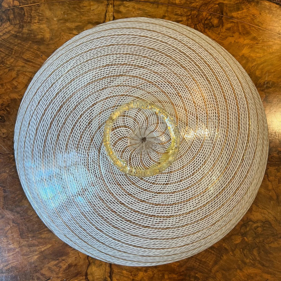 Woven Pattern Glass Display Dish/Plate