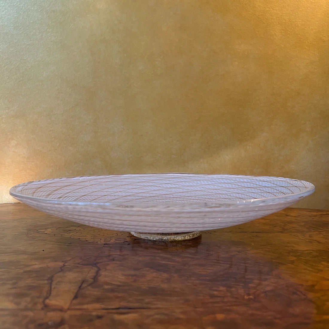 Woven Pattern Glass Display Dish/Plate