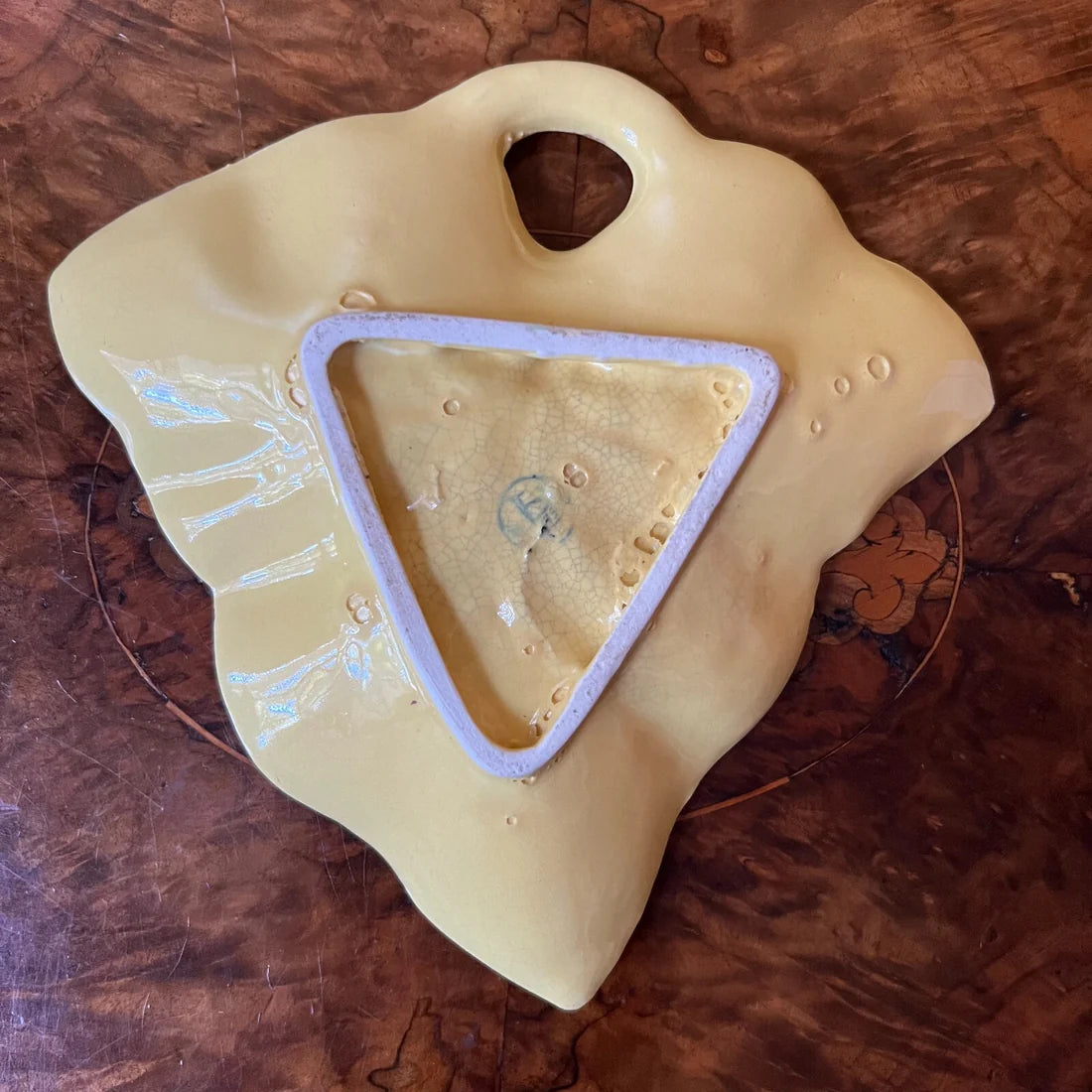 Vintage Yellow Lettuce Shaped Dish