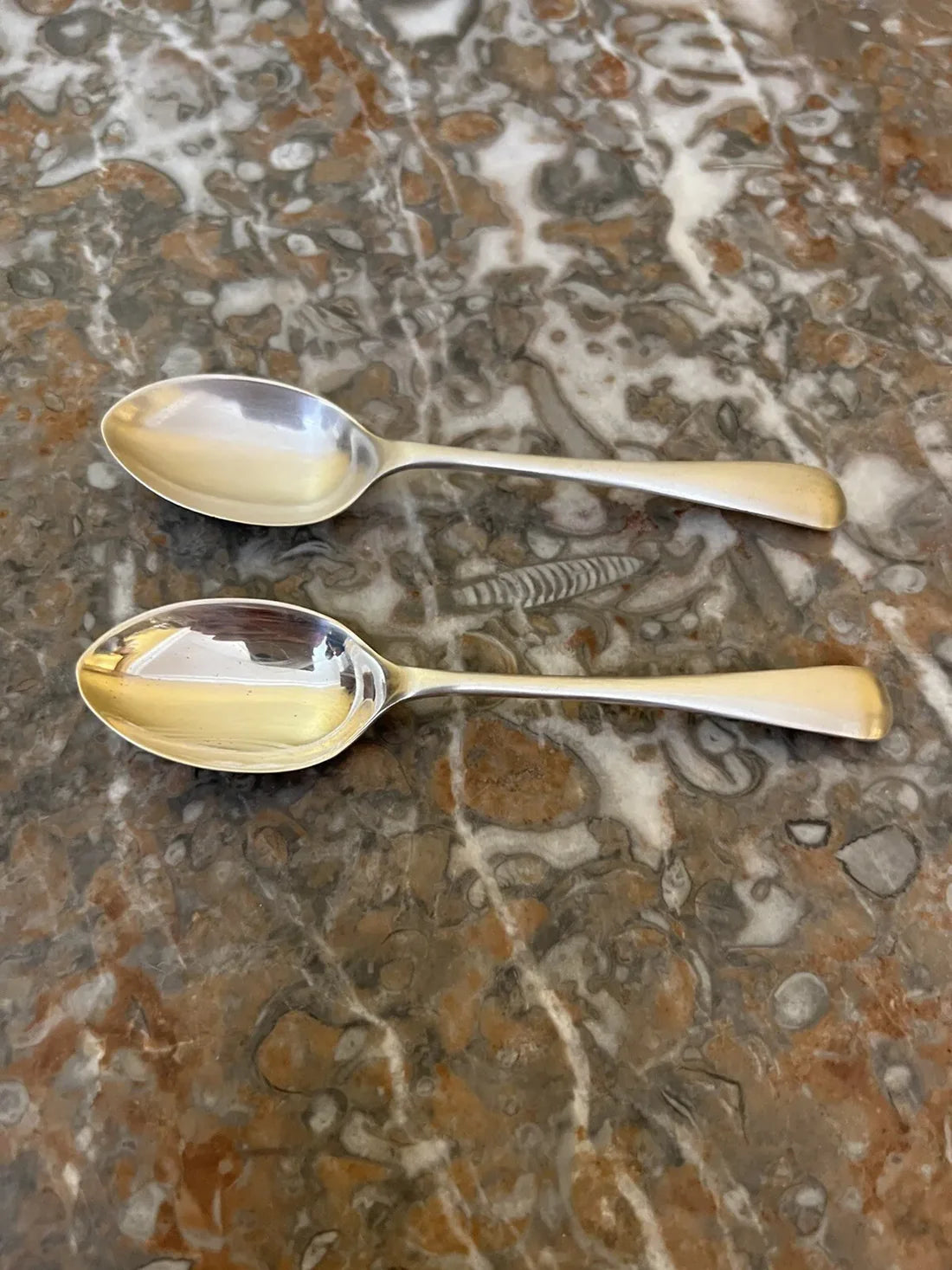 Antique Walker & Hall Sheffield Silver Plated Small Spoons Pair