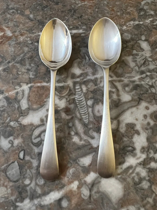 Antique Walker & Hall Sheffield Silver Plated Small Spoons Pair