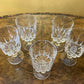 Vintage Crystal Small Wine Glasses Set of Five