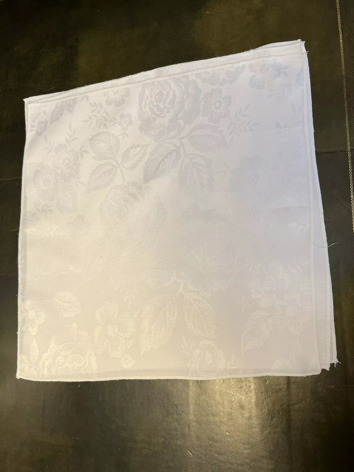 Vintage Fabric Floral Cream Napkins Serviettes Set Of Three