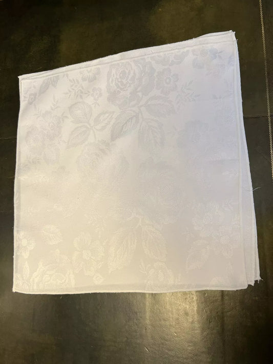 Vintage Fabric Floral Cream Napkins Serviettes Set Of Three