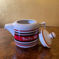 Tea for Two Red White Black Teapot