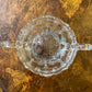 Vintage Floral Glass Bowl With Handles