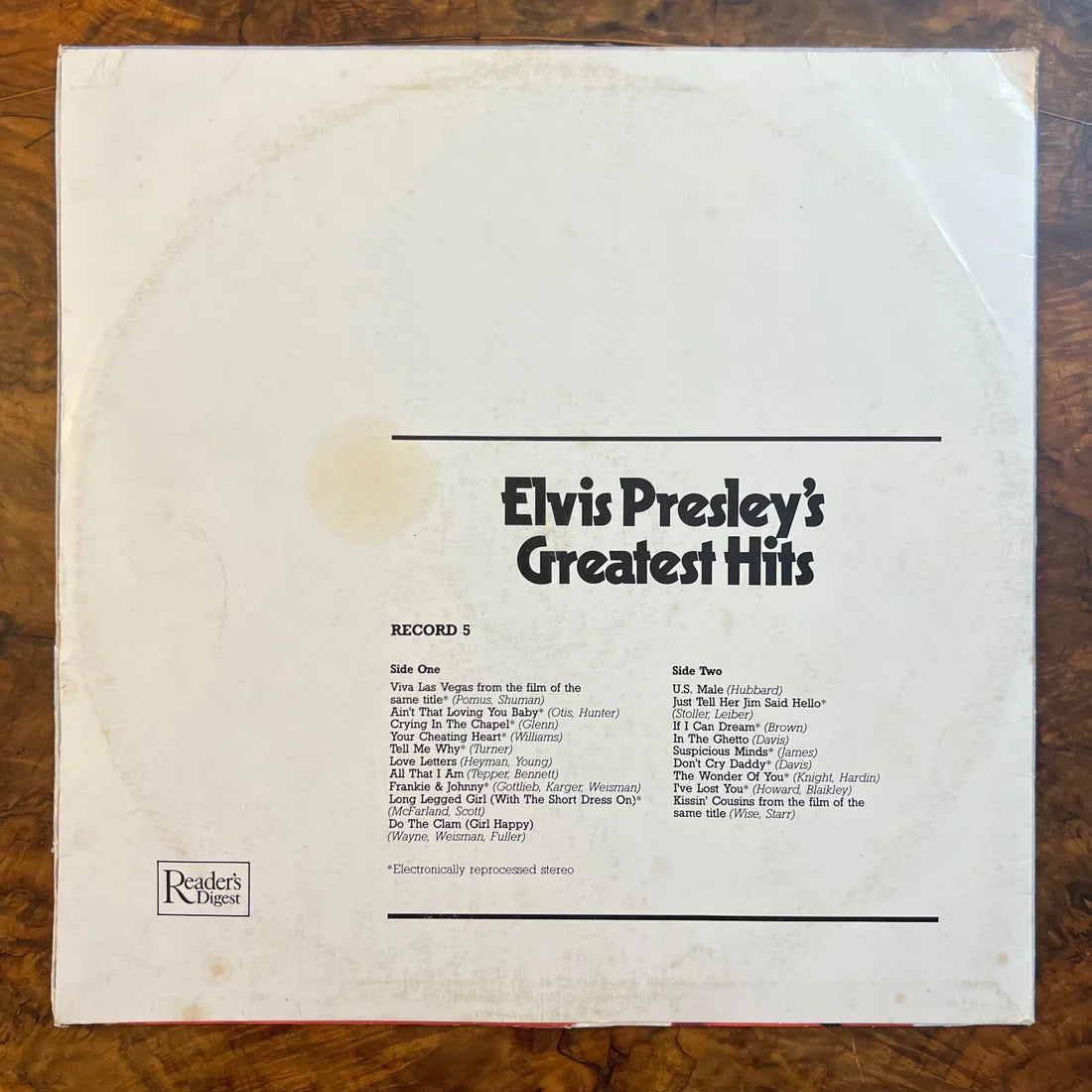 Elvis Presley Greatest Hits Vinyl Record