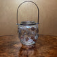 Vintage Glass Floral Metal Detail Canister