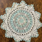 Vintage Mint White Crochet Doily Three Piece Set