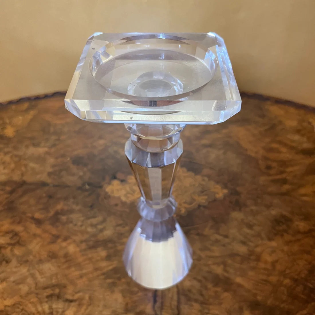 Vintage Glass Candle Holders Pair