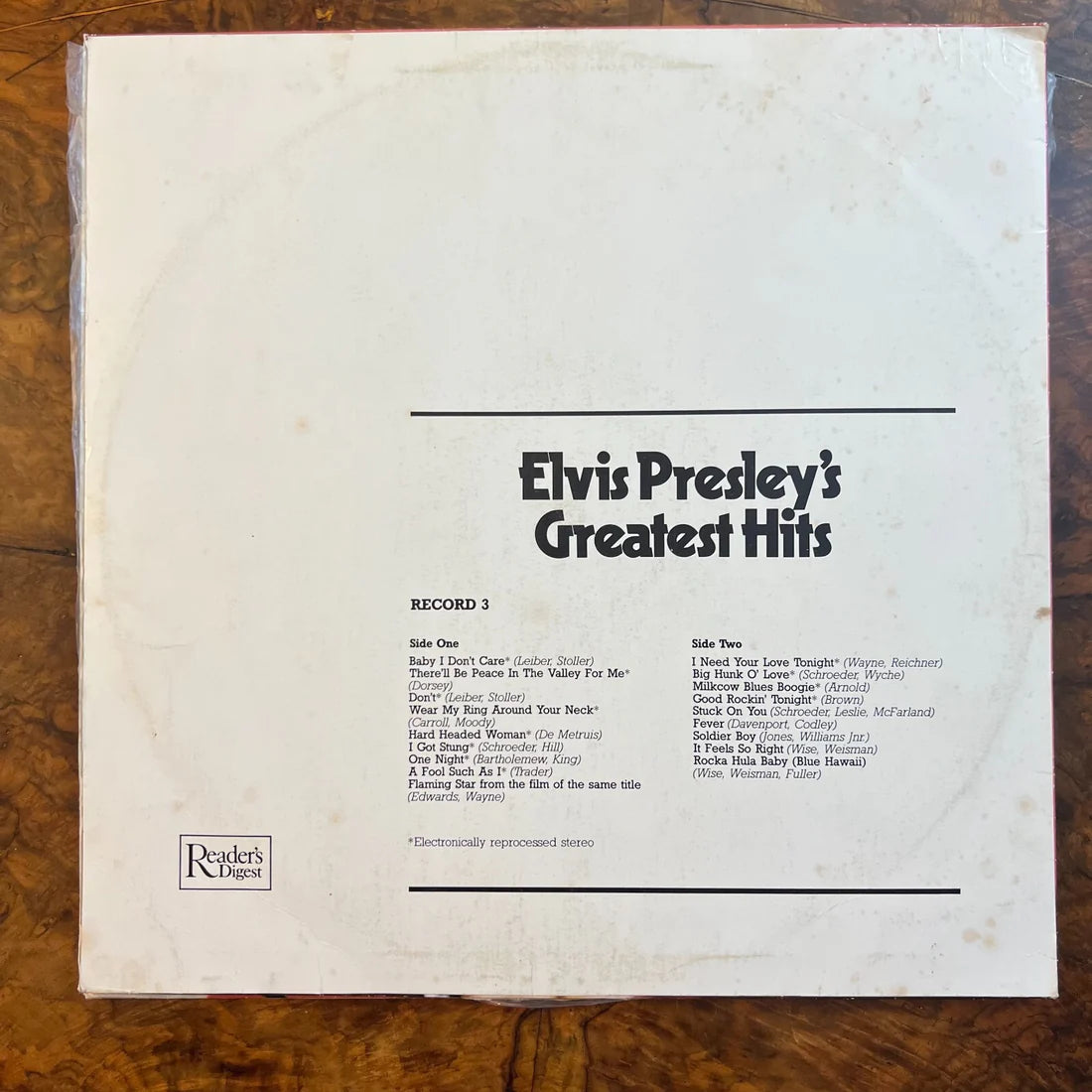 Elvis Presley Greatest Hits Vinyl Record