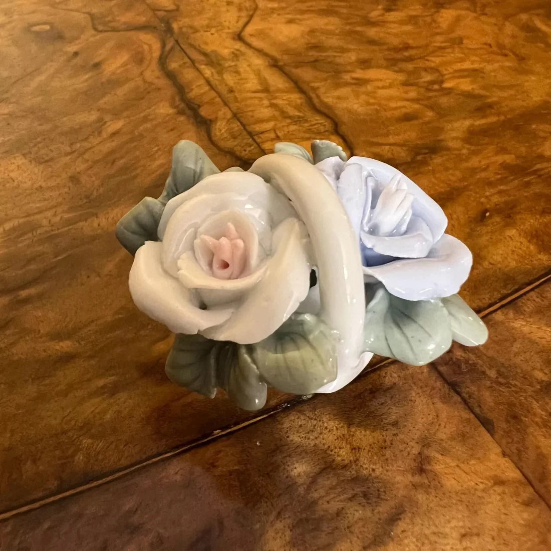Miniature Porcelain Flower Basket