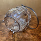 Vintage Glass Floral Metal Detail Canister