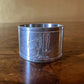 Vintage Engraved Picture Metal Napkin Rings Pair
