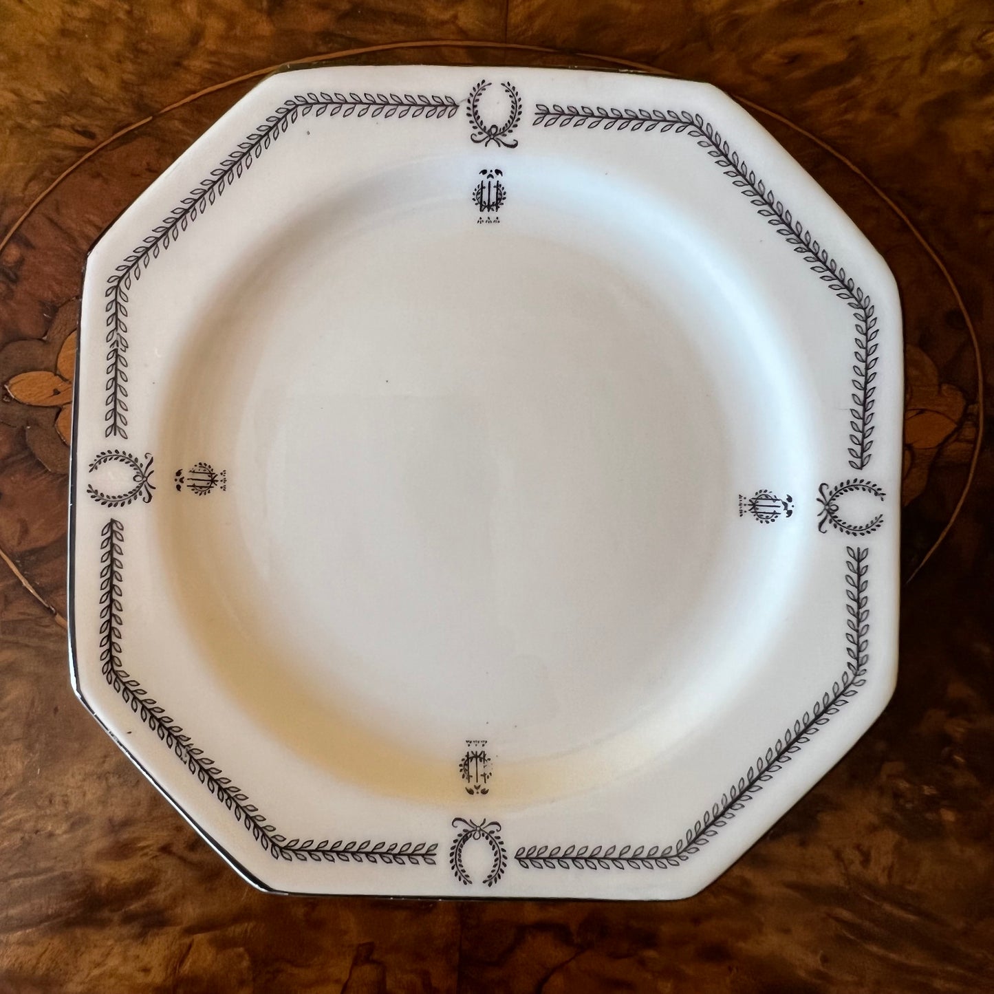 Vintage Paragon Black & White Print Square Side Plate